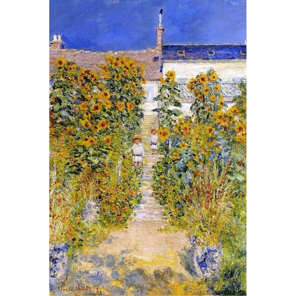 Peinture de Claude Monet Jardin, art mural décoration nature