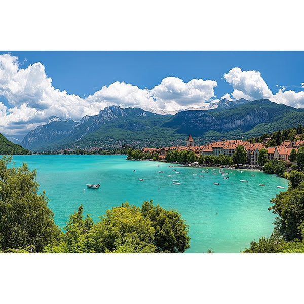 Tableau Lac Annecy aux Eaux Turquoise, art mural décoration nature