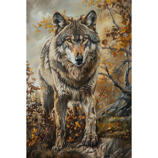 Toile Peinture Loup, art mural décoration nature
