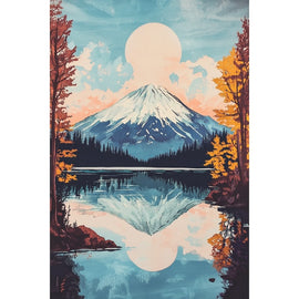 Peinture du Mont Fuji, art mural décoration nature