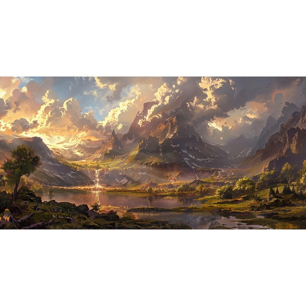 Peinture Panoramique Paysage, art mural décoration nature