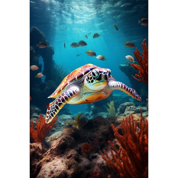 Tableau Tortue de Mer, art mural décoration nature