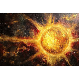 Peinture de Soleil, art mural décoration nature