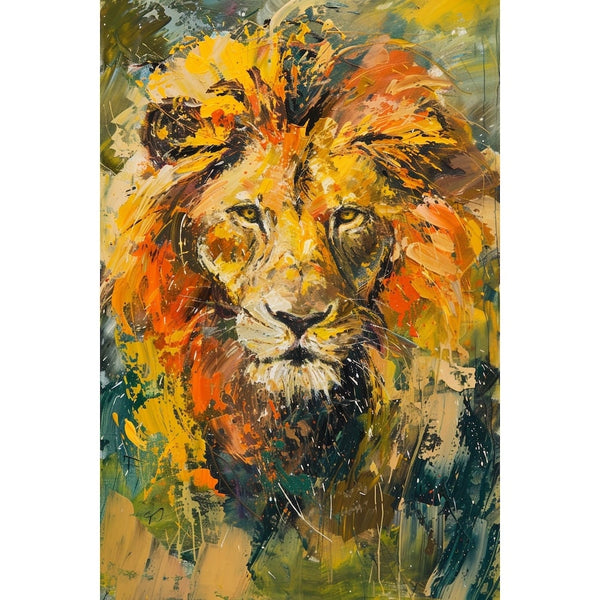Peinture Lion Couleur, art mural décoration nature