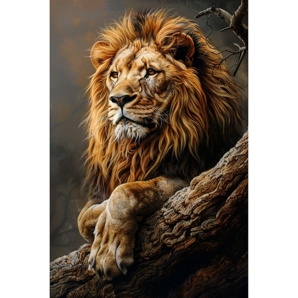Peinture Lion, art mural décoration nature