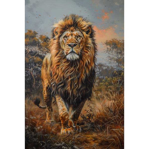 Toile Peinture Lion, art mural décoration nature