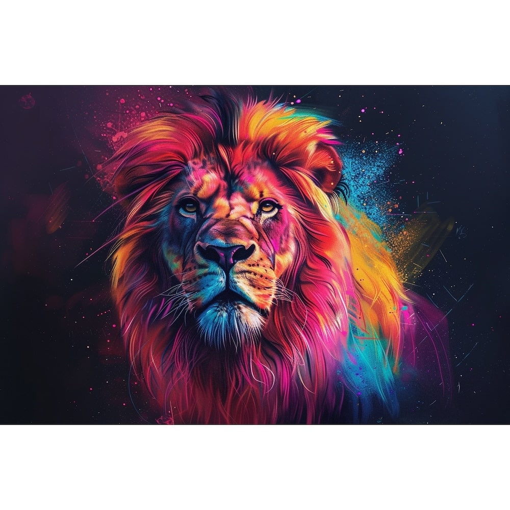 lion tableau couleur