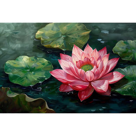 Peinture Lotus, art mural décoration nature