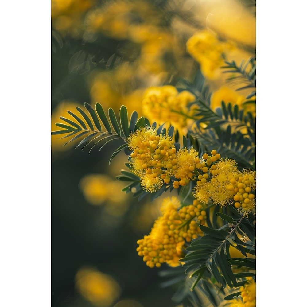 Tableau Mimosa Jaune en Fleurs, art mural décoration nature