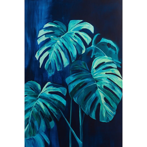 Peinture Monstera, art mural décoration nature