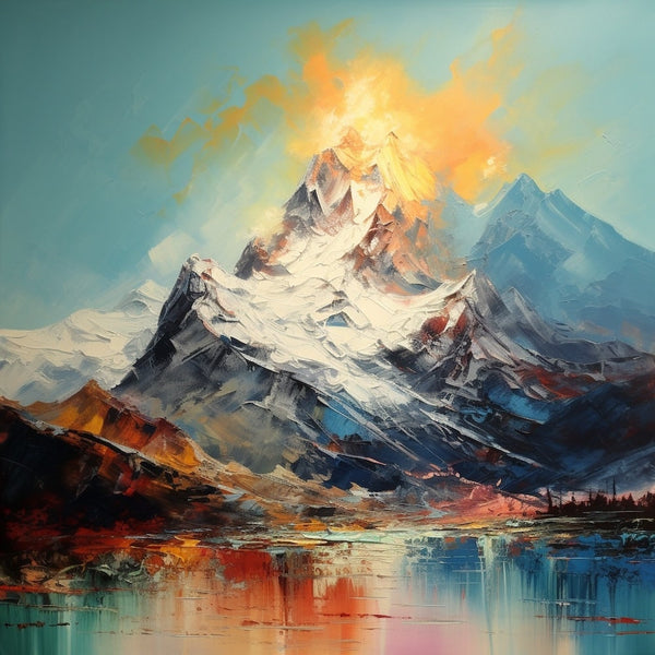 Peinture Acrylique Montagne, art mural décoration nature