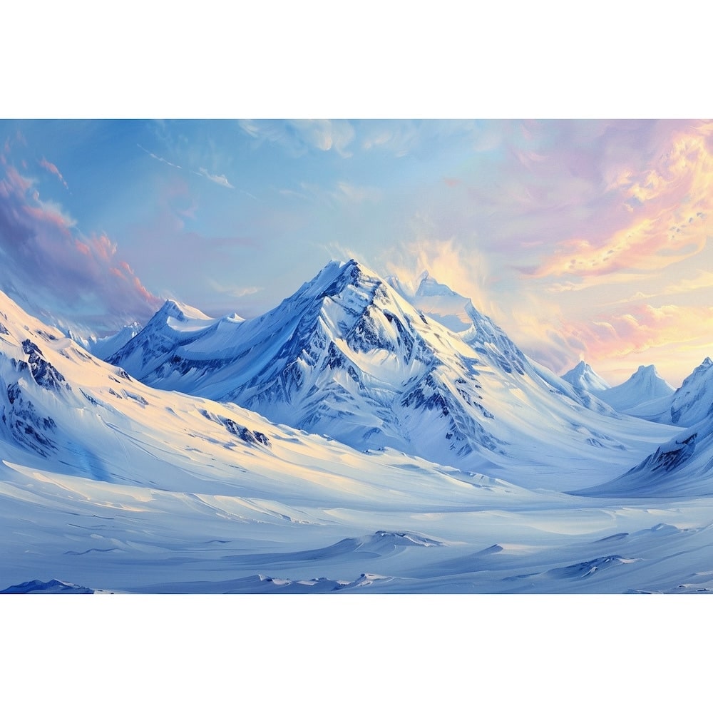 Peinture À l'Huile Montagne, art mural décoration nature