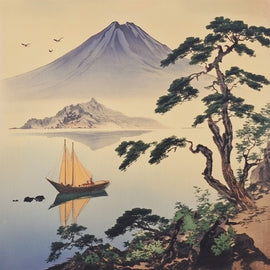 Tableau Mont Fuji et Lac, art mural décoration nature