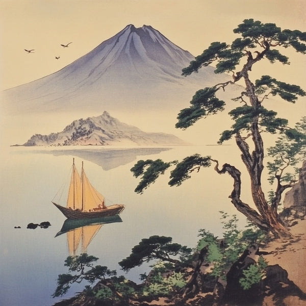 Tableau Mont Fuji et Lac, art mural décoration nature