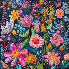 Peinture Motif Fleur, art mural décoration nature