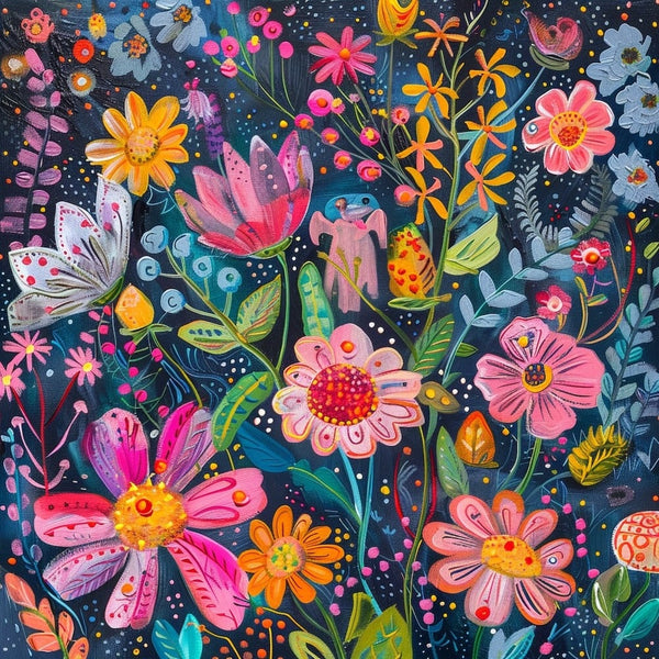 motif fleur peinture