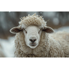 Tableau avec Mouton Laineux sous la Neige, art mural décoration nature