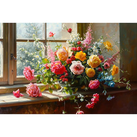 Peinture Nature Morte Fleurs, art mural décoration nature