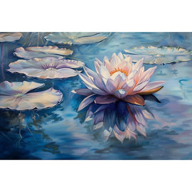 Peinture Nénuphar, art mural décoration nature