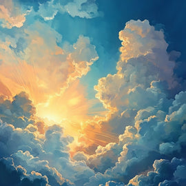 Peinture Nuage, art mural décoration nature