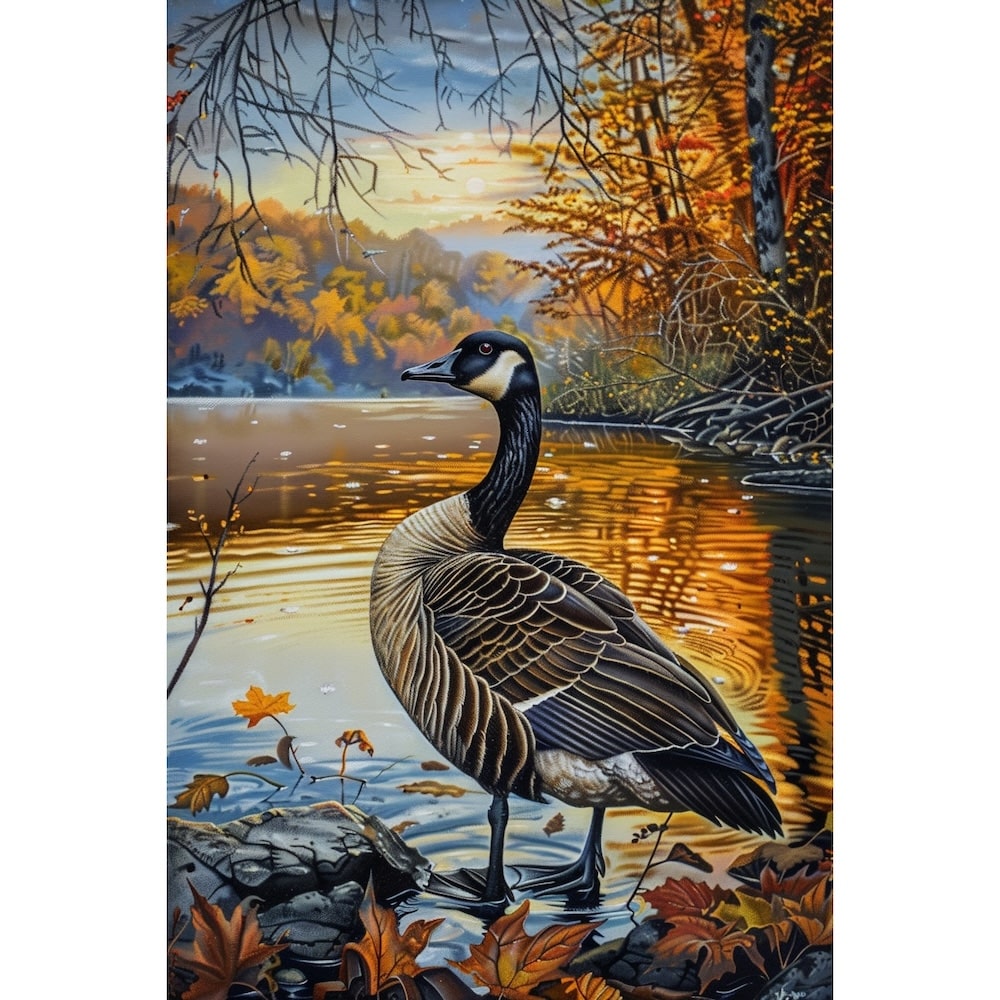 Peinture Oie, art mural décoration nature, vue 2