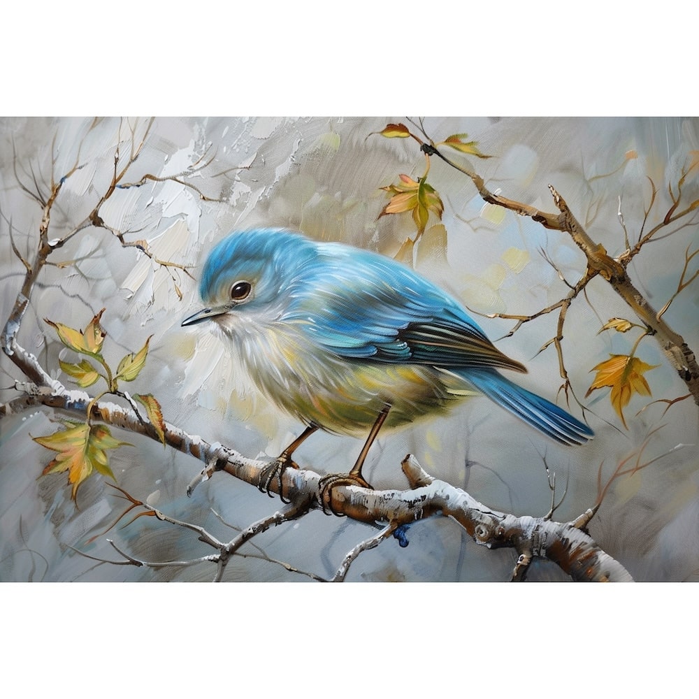 oiseau bleu peinture