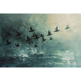 Peinture Acrylique Abstraite Oiseaux, art mural décoration nature, vue 2