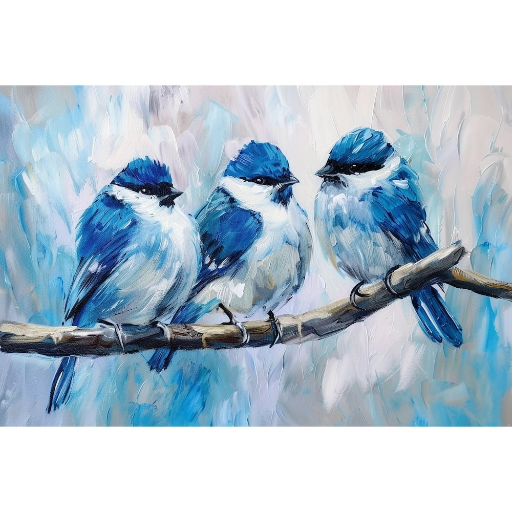 oiseaux en peinture acrylique