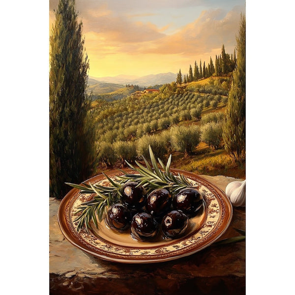 Peinture Olive, art mural décoration nature