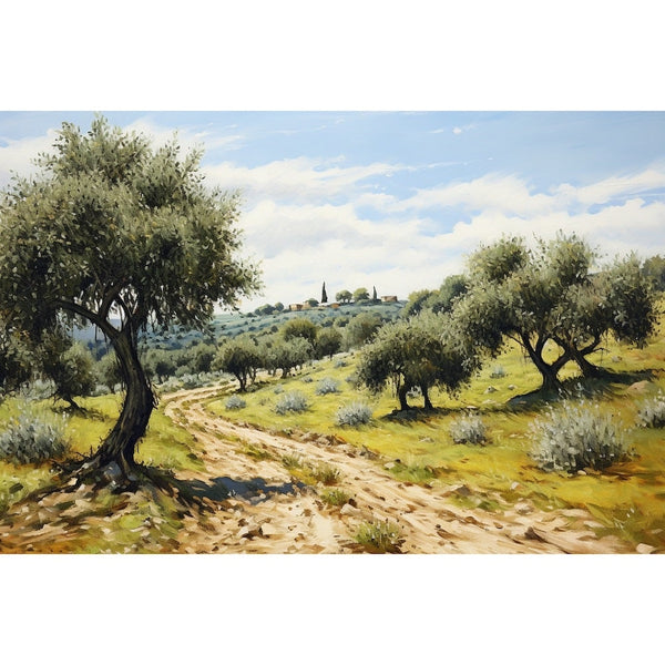 Tableau d'Oliviers, Paysage de Provence Ensoleillé, art mural décoration nature