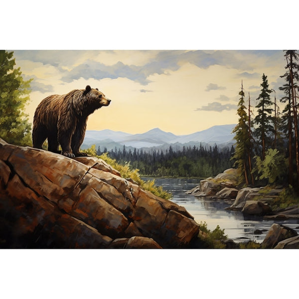 Peinture Ours, art mural décoration nature