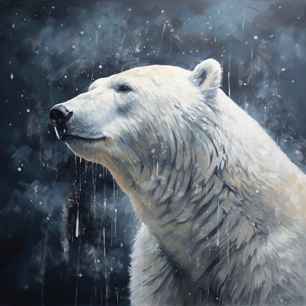Peinture Ours Polaire, art mural décoration nature