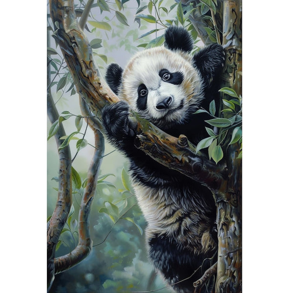 Peinture Jeune Panda en Forêt, art mural décoration nature