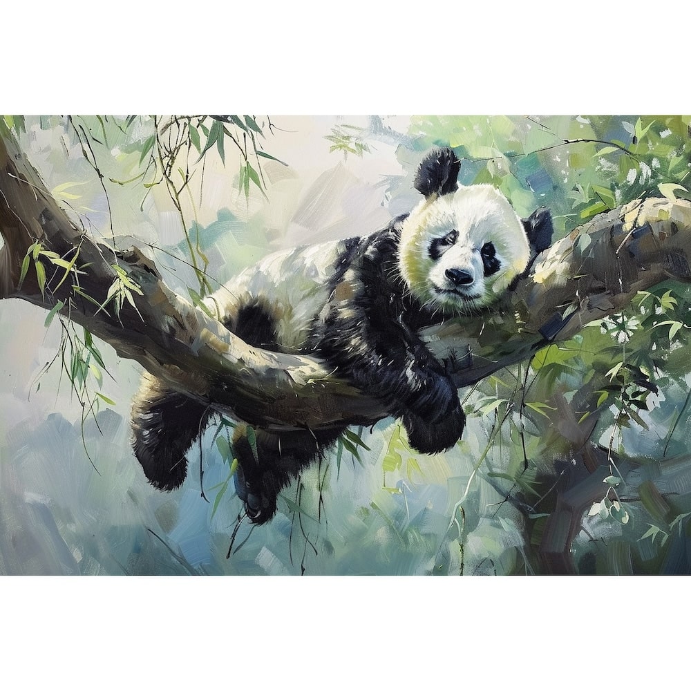 Peinture Panda Acrylique, art mural décoration nature