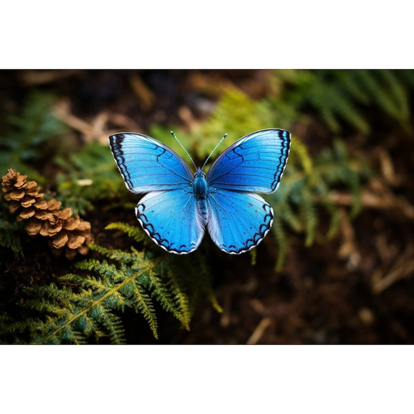 Tableau Papillon Bleu, art mural décoration nature