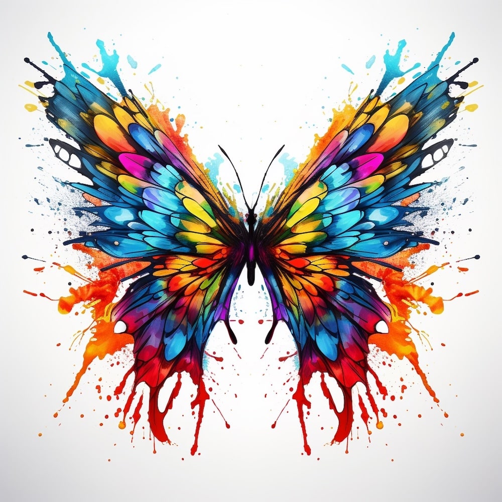 Peinture Abstraite Papillon, art mural décoration nature