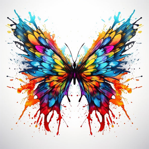 papillon en peinture abstraite