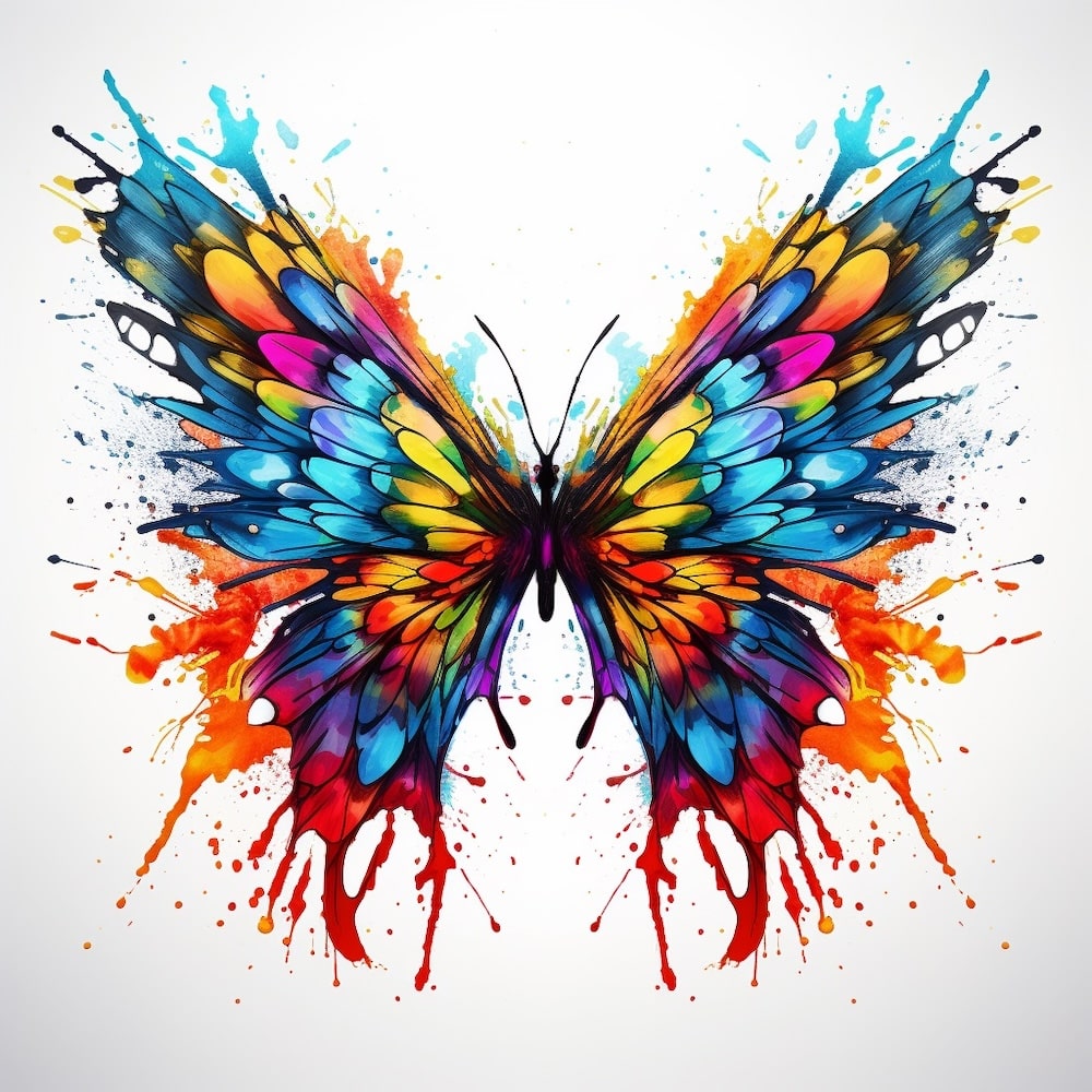 papillon en peinture abstraite