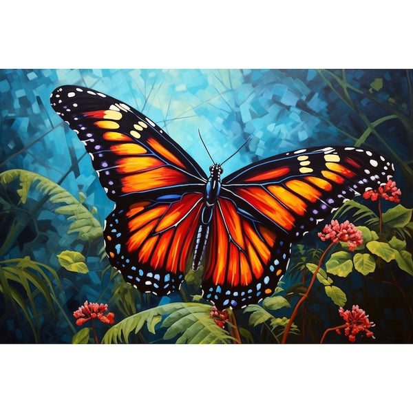 Tableau Peinture Acrylique Papillon, art mural décoration nature