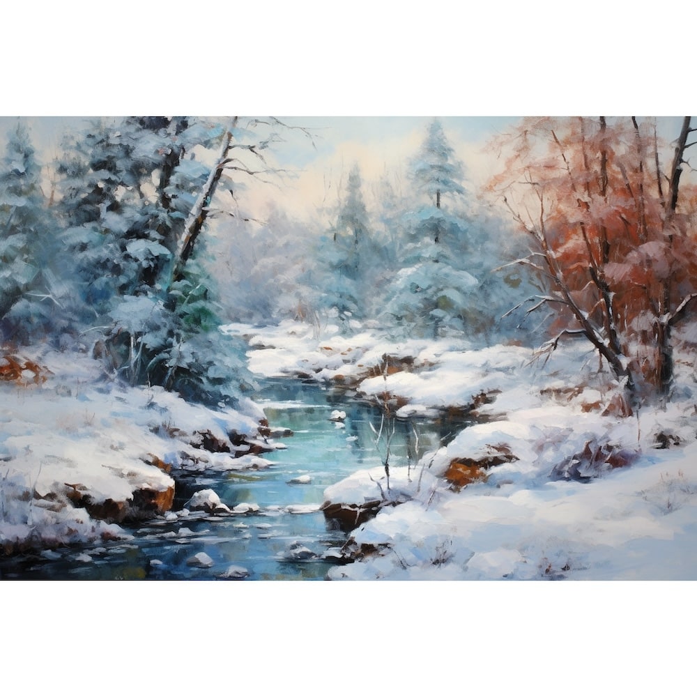paysage neige peinture