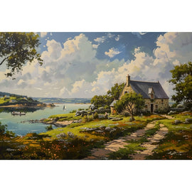 Peinture Paysage Bretagne, art mural décoration nature