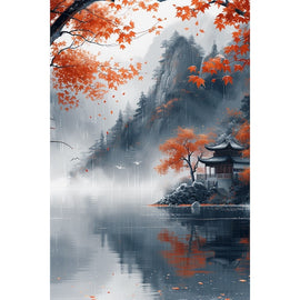 Peinture Paysage Chinois, art mural décoration nature