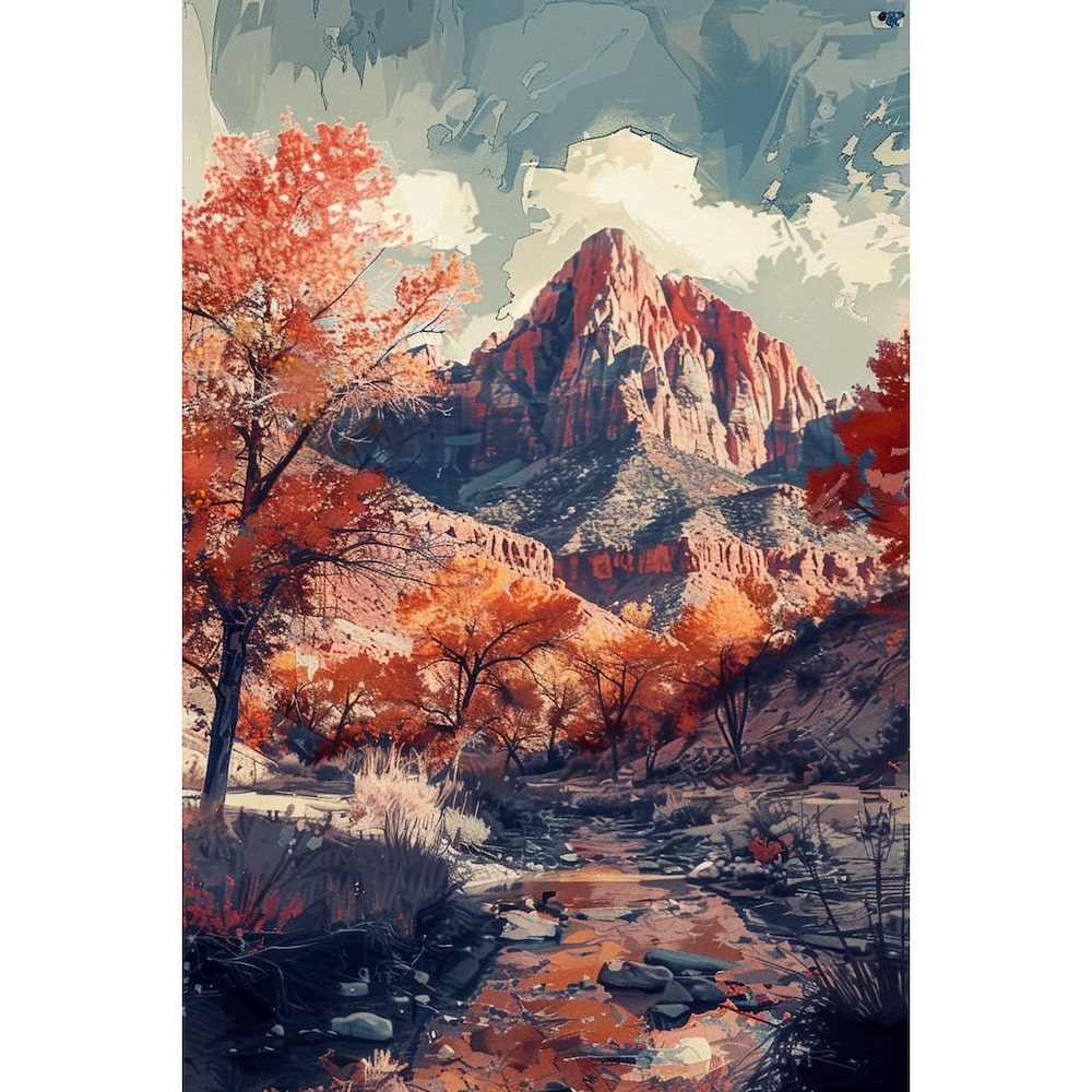 Peinture Paysage Contemporain, art mural décoration nature