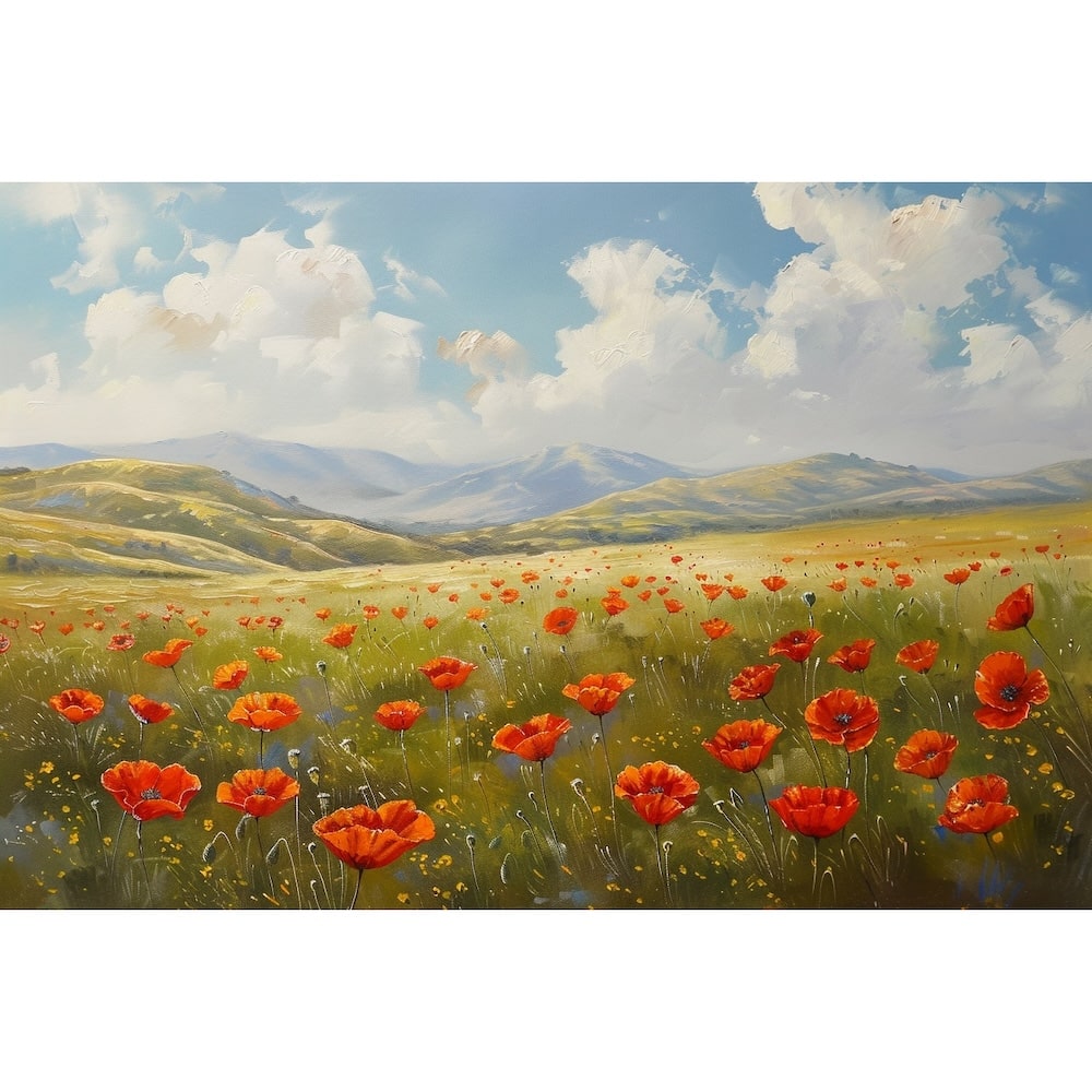 paysage coquelicots peinture