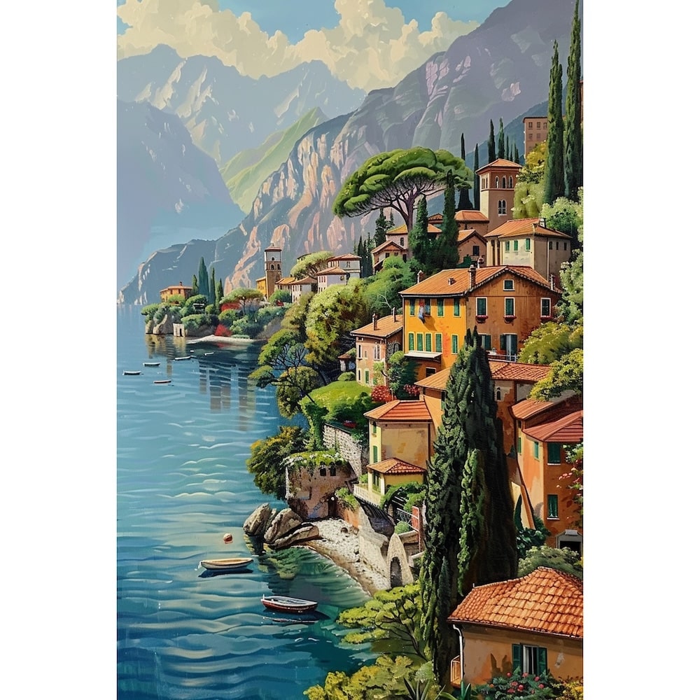 Peinture Paysage Côtier, art mural décoration nature