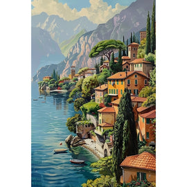 Peinture Paysage Côtier, art mural décoration nature