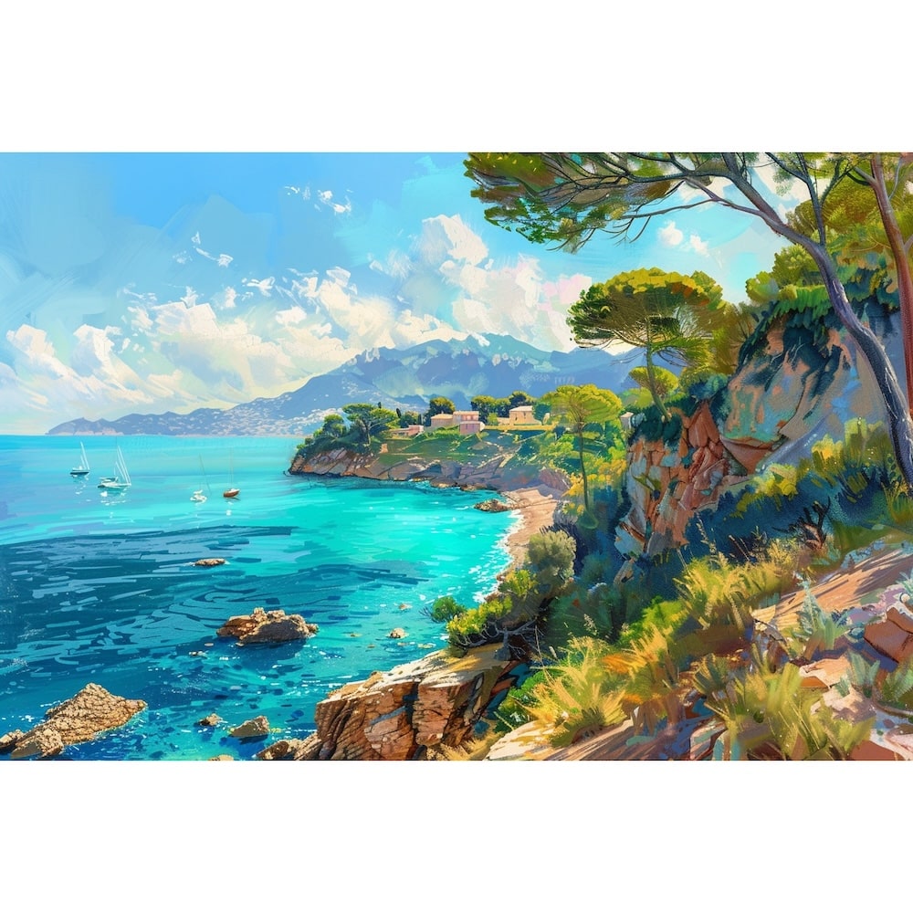 Peinture de Paysage d'Été, art mural décoration nature