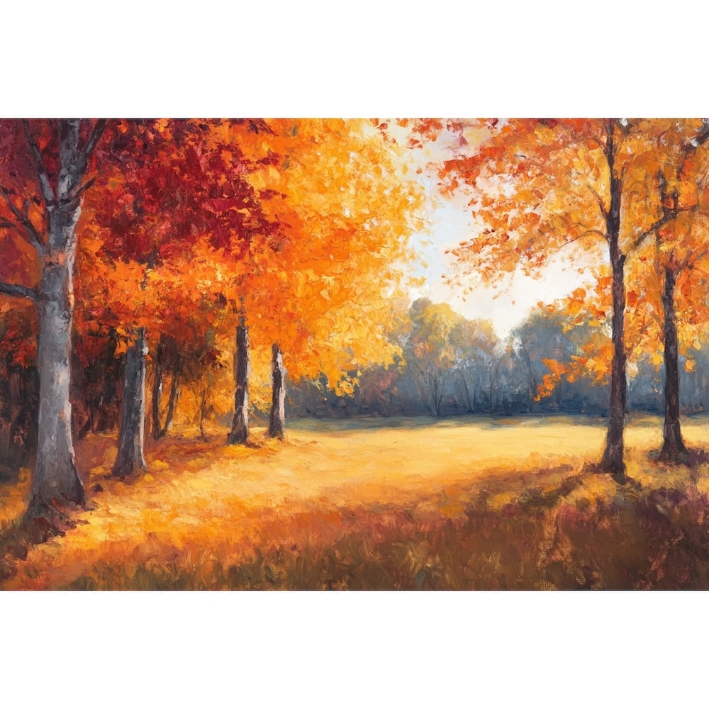 Peinture Acrylique Paysage d'Automne, art mural décoration nature