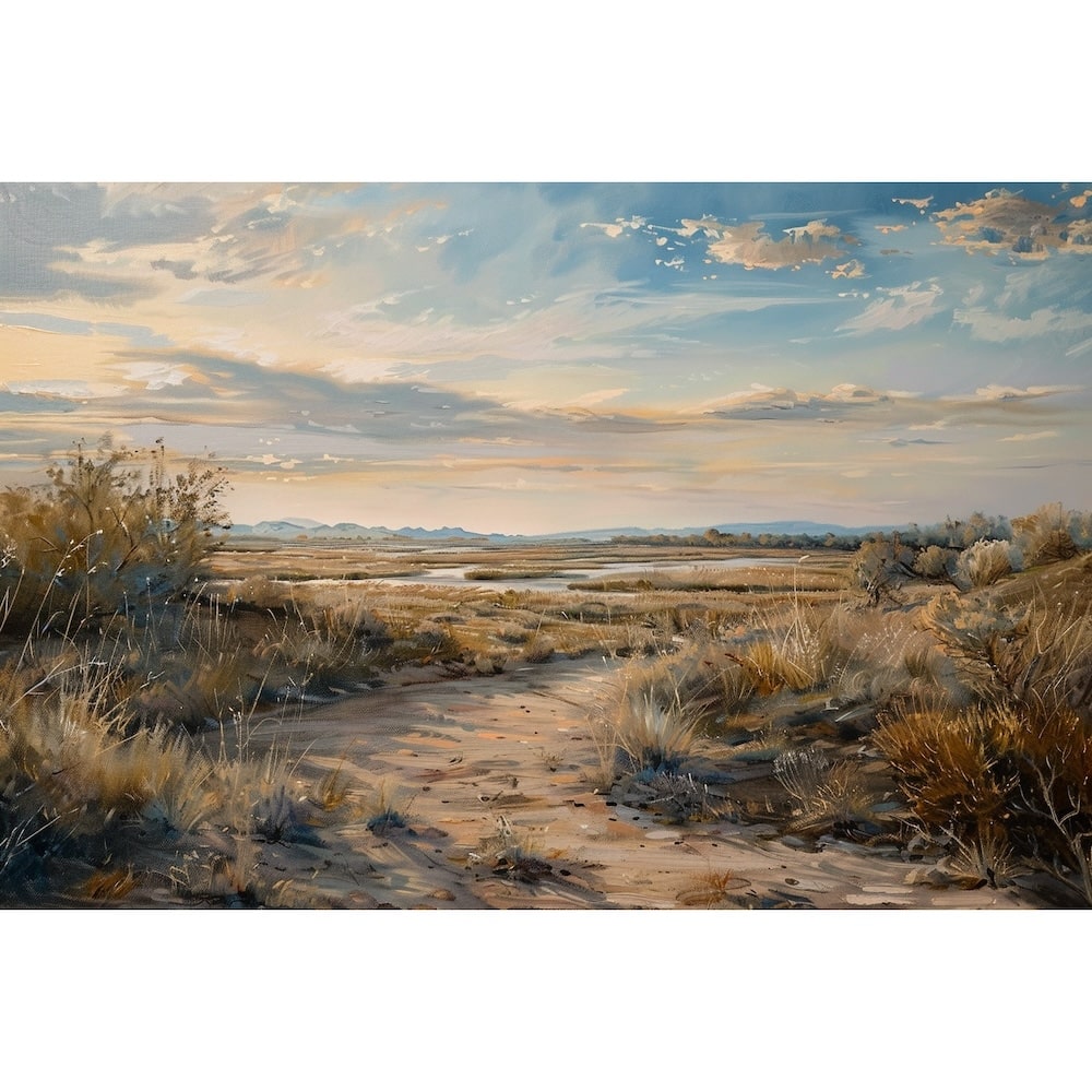 Peinture Paysage Camargue, art mural décoration nature
