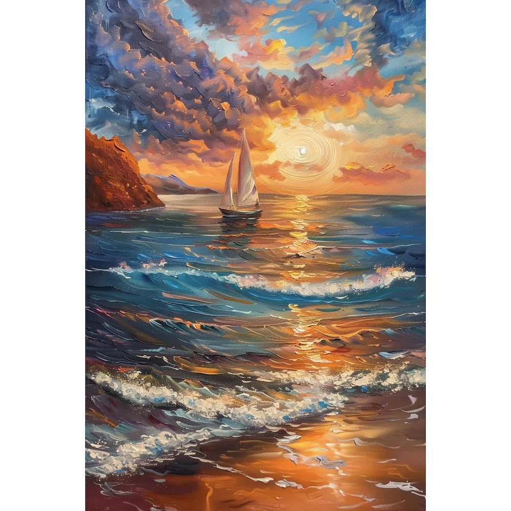 paysage de la mer en peinture